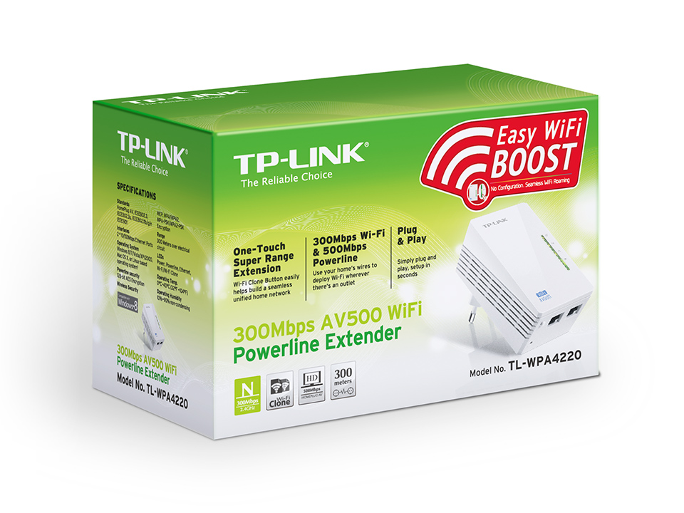 Powerline TP-Link TL-WPA4220 300Mbps AV600 WiFi 4