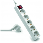 Régua Ewent EW3916 Power Strip 5 Tomadas Schuko 16A com Switch on/off Branca image