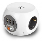 Cubo Ewent 3 Tomadas + 3 Portas USB 2.4A Cabo 1.5 metro image
