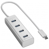 Hub Sharkoon 4-Port USB 3.0 Type C Aluminium Prata image