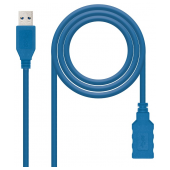 Cabo NanoCable USB 3.0 Type-A M p/ Type-A F 2m Azul image