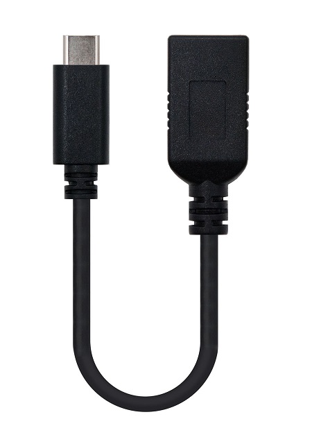Adaptador NanoCable Type-C M p/ USB-A 3.1 F - 0.15m Preto 1