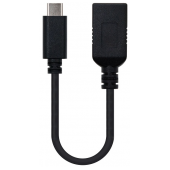 Adaptador NanoCable Type-C M p/ USB-A 3.1 F - 0.15m Preto image