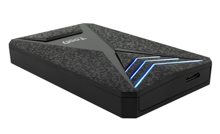 Caixa Externa TooQ Gaming Blue Led TQE-2550BL 2.5 HDD/SSD USB3.1 Preta 2